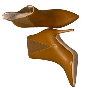 Camel Pointed Toe Ankle Boots Stiletto Heel Sock Booties Size 8.5